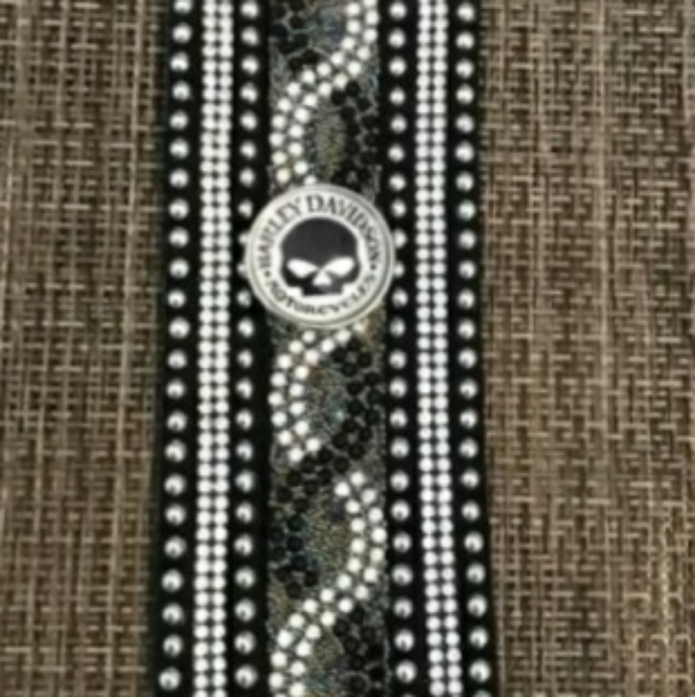 SUPER CUTE! HARLEY DAVIDSON SNAP ON LEATHER BRACELET